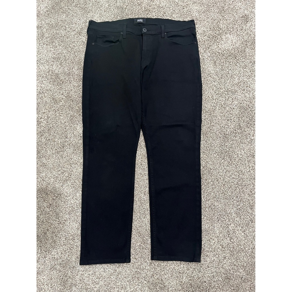 Paige Lennox Slim Fit Jeans Mens 36 Black Transcend Stretch Pants